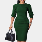 Claudine Bloom | Abito Midi con Volant Raffinato