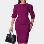 Claudine Bloom | Abito Midi con Volant Raffinato