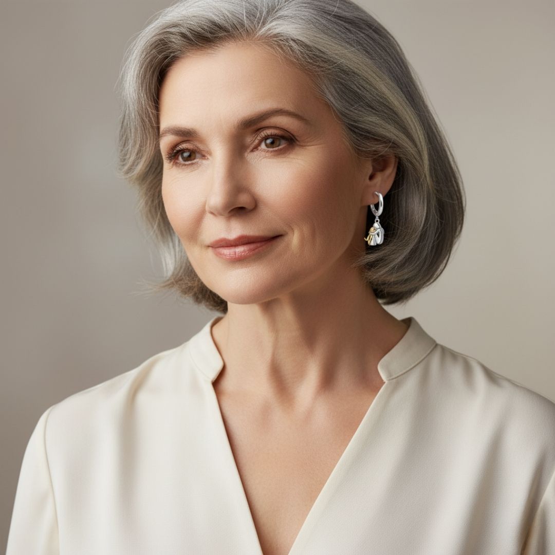 Alessandra™ - Orecchini con Icona di Cane (Chiusura Rotonda)