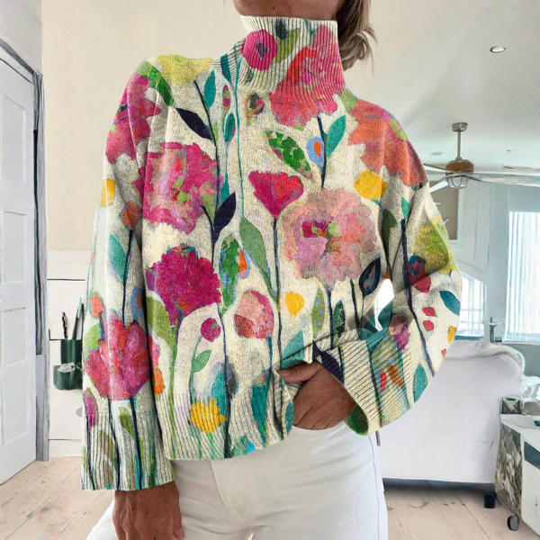 Beatrice| Maglione Vintage Con Collo Alto