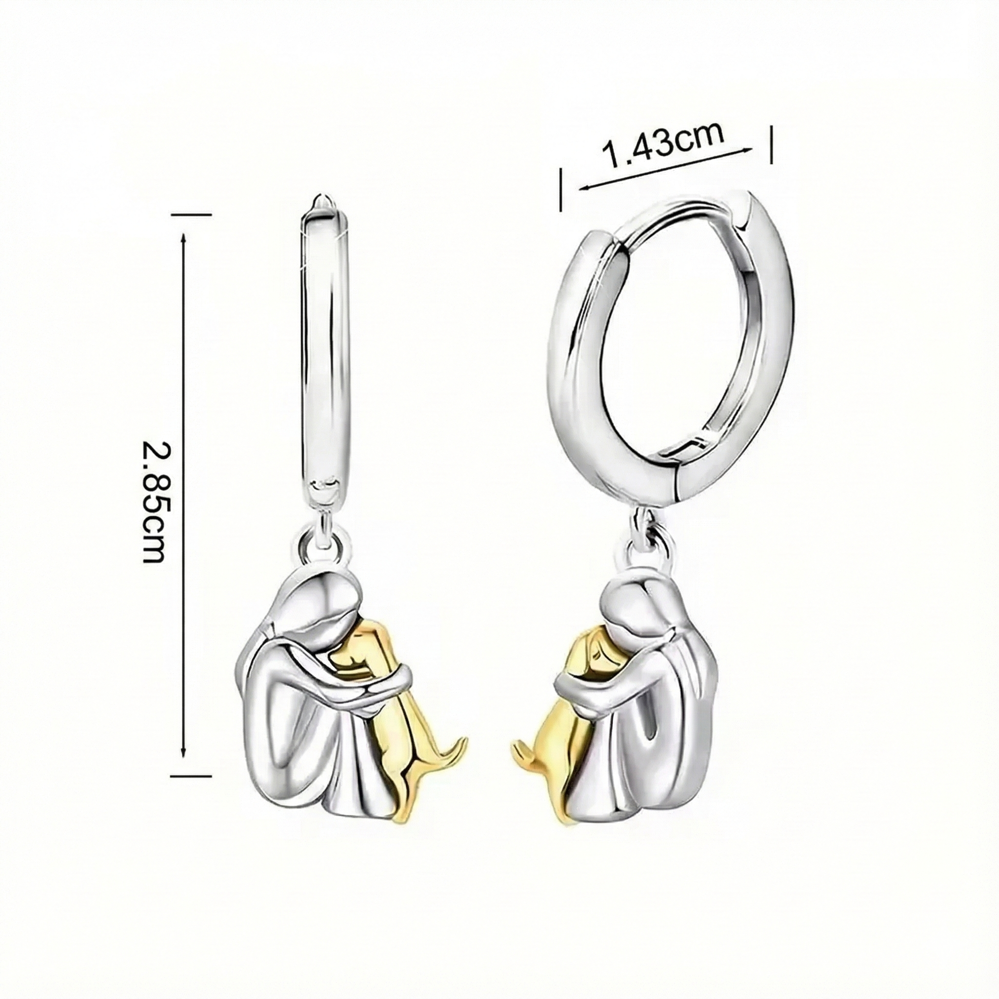 Alessandra™ - Orecchini con Icona di Cane (Chiusura Rotonda)