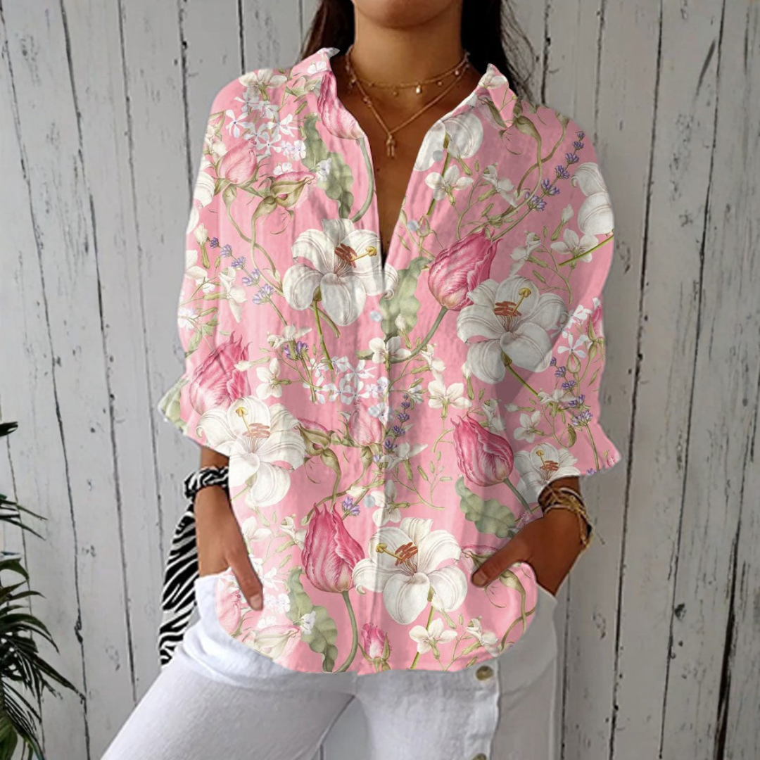Giorgia | Blouse Élégante avec Fleurs