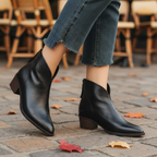 Stivali alla Caviglia in Pelle di Lusso