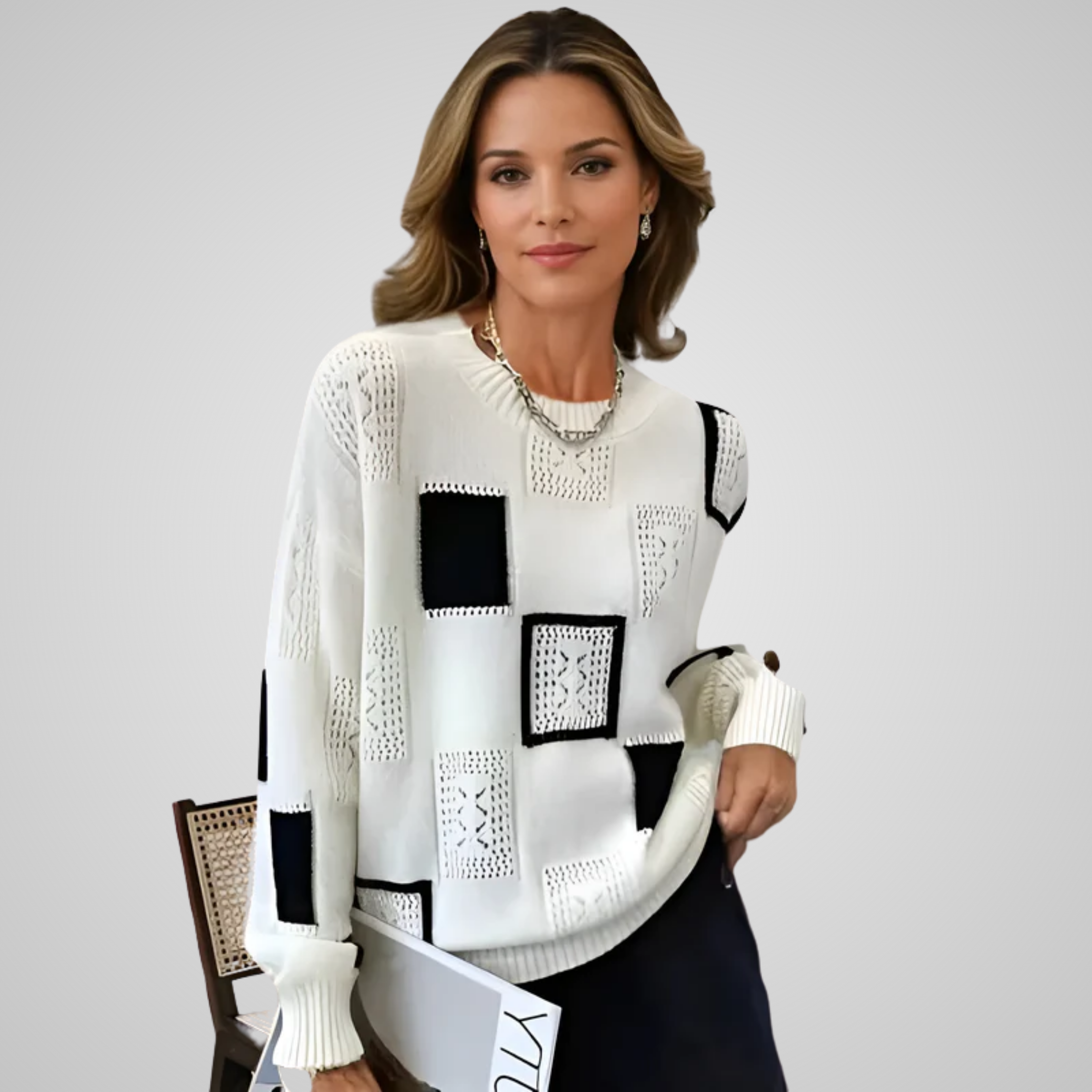 Ginevra | Maglione con Motivi Geometrici Chic