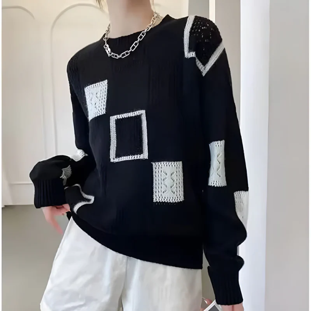 Ginevra | Maglione con Motivi Geometrici Chic