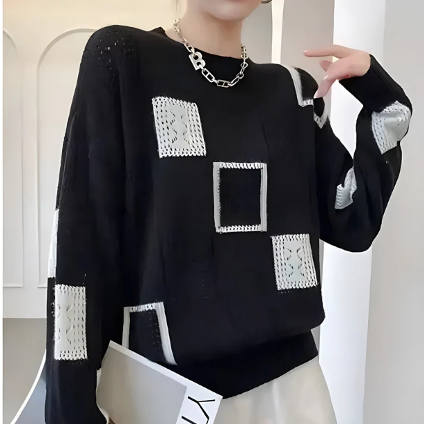 Ginevra | Maglione con Motivi Geometrici Chic