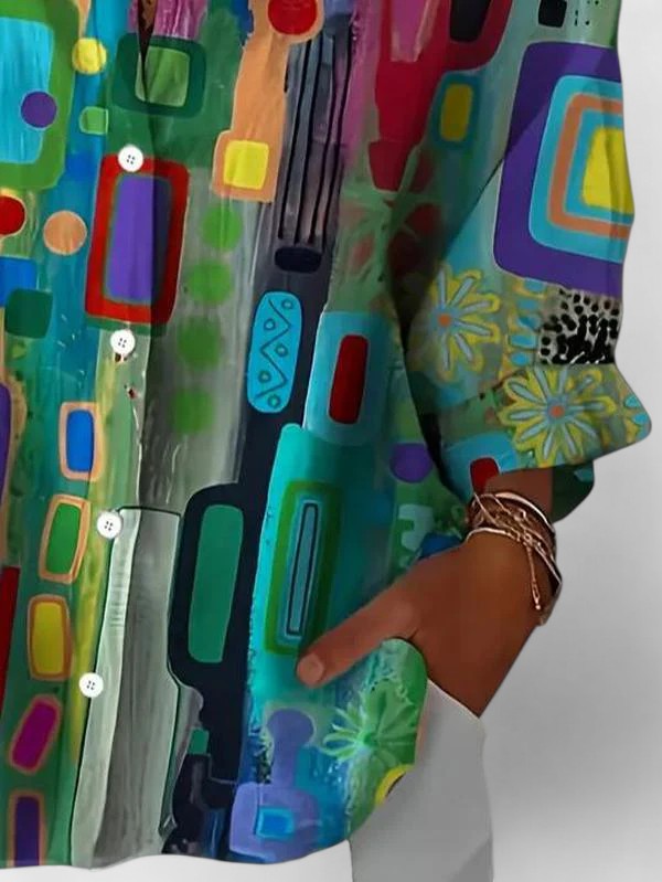 Rose™ | Blouse Élégante à Motif Géométrique