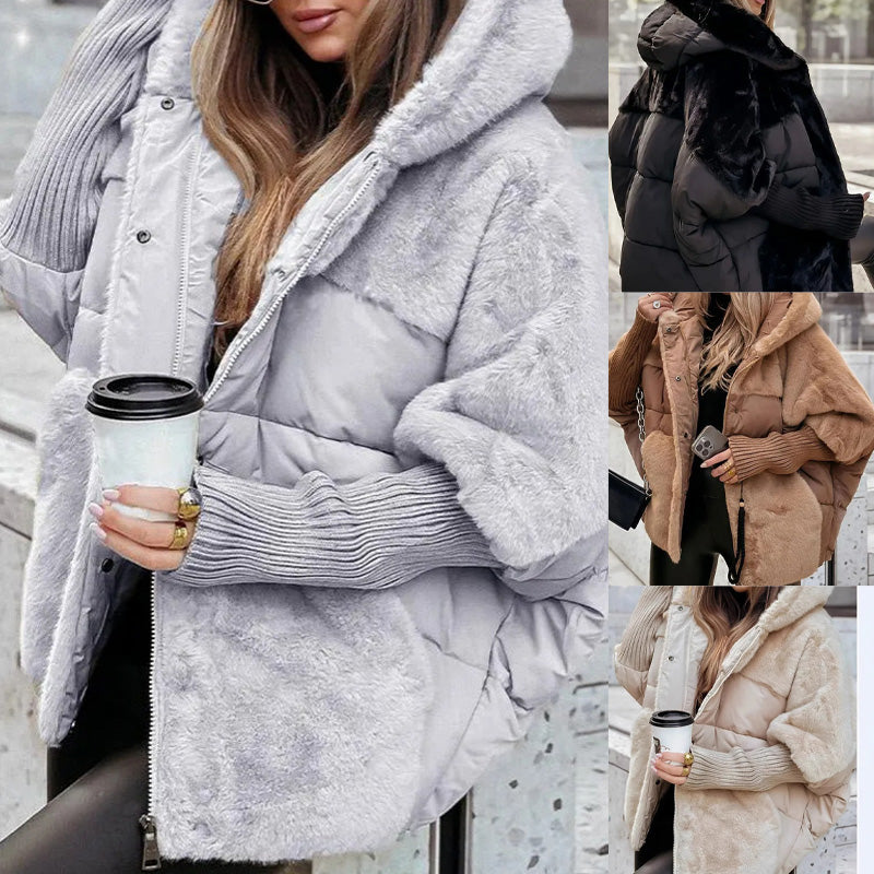 Offerta Speciale Temporanea - Giacca Puffer Oversize Imbottita con Cappuccio per Donne